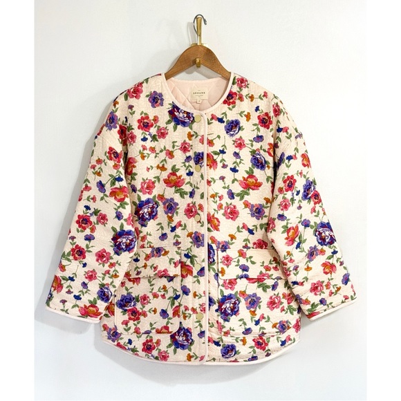 NWOT Sezane Quilted Farel Floral Cotton-Blend Jacket - Picture 2 of 8